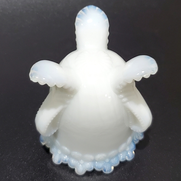 Vntg "Forget Me Not" Milky White Slag Glass Toothpick Holder by Degenhart - Picture 6 of 16